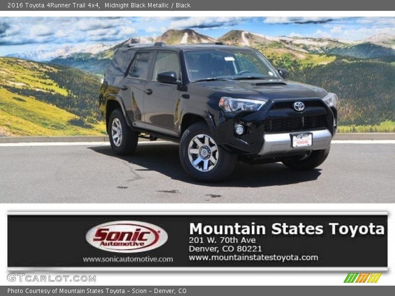 Midnight Black Metallic / Black 2016 Toyota 4Runner Trail 4x4