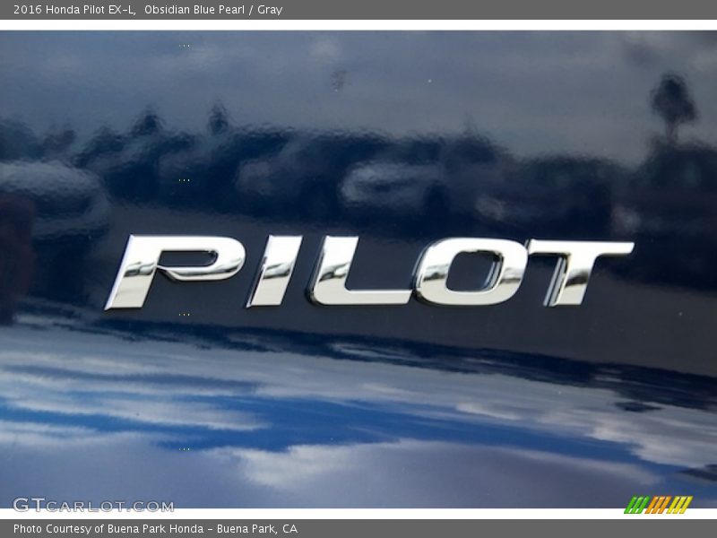 Obsidian Blue Pearl / Gray 2016 Honda Pilot EX-L