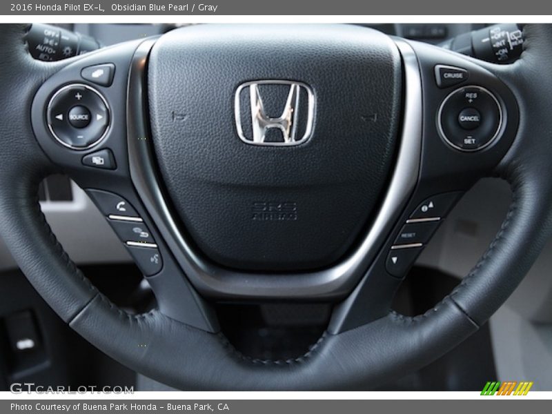 Obsidian Blue Pearl / Gray 2016 Honda Pilot EX-L