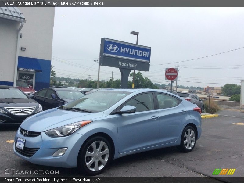 Blue Sky Metallic / Beige 2013 Hyundai Elantra Limited