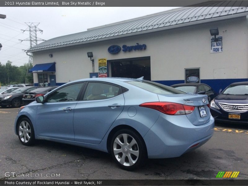 Blue Sky Metallic / Beige 2013 Hyundai Elantra Limited