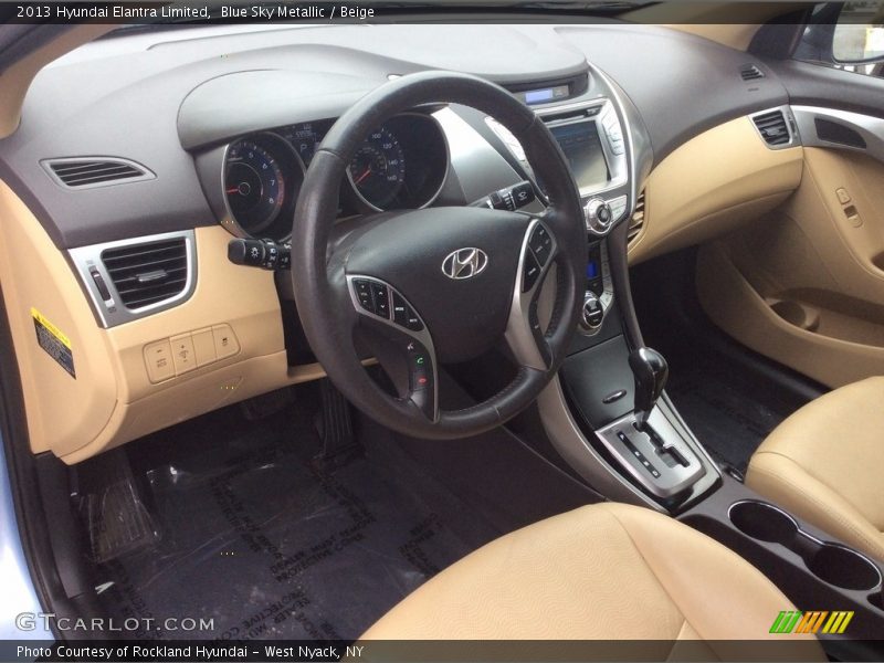 Blue Sky Metallic / Beige 2013 Hyundai Elantra Limited