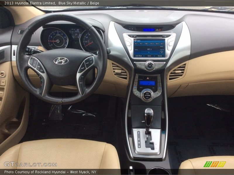 Blue Sky Metallic / Beige 2013 Hyundai Elantra Limited