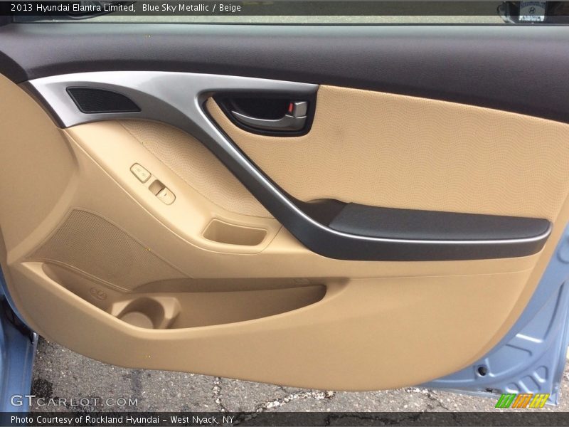 Blue Sky Metallic / Beige 2013 Hyundai Elantra Limited