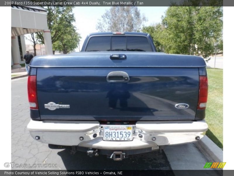 True Blue Metallic / Tan 2007 Ford F350 Super Duty Lariat Crew Cab 4x4 Dually