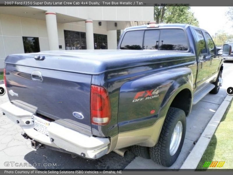 True Blue Metallic / Tan 2007 Ford F350 Super Duty Lariat Crew Cab 4x4 Dually