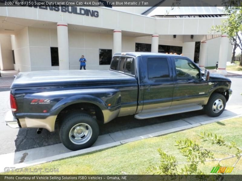 True Blue Metallic / Tan 2007 Ford F350 Super Duty Lariat Crew Cab 4x4 Dually