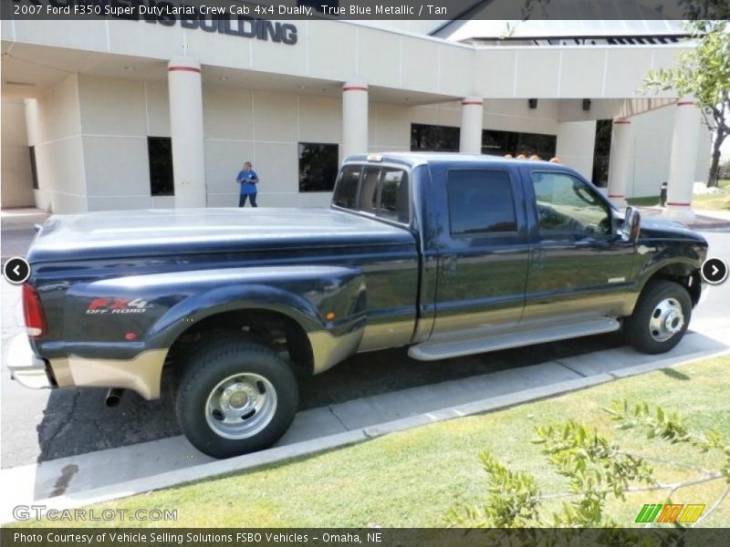True Blue Metallic / Tan 2007 Ford F350 Super Duty Lariat Crew Cab 4x4 Dually
