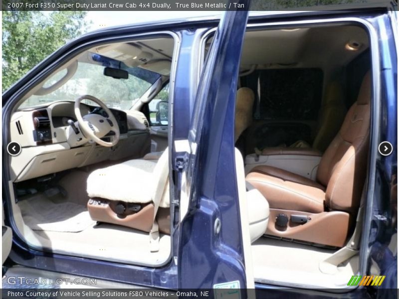 True Blue Metallic / Tan 2007 Ford F350 Super Duty Lariat Crew Cab 4x4 Dually
