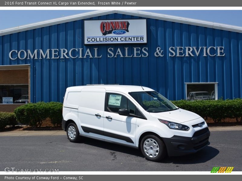 Frozen White / Pewter 2016 Ford Transit Connect XL Cargo Van Extended