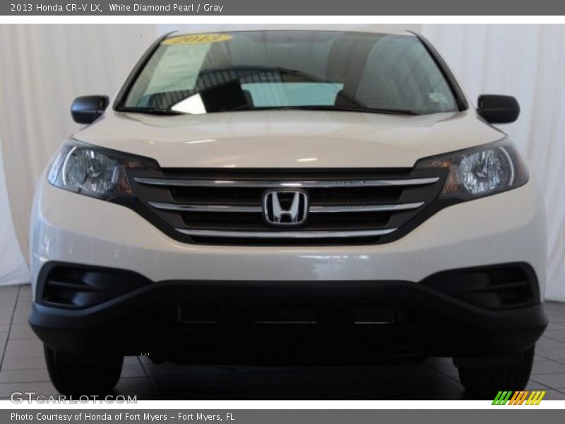 White Diamond Pearl / Gray 2013 Honda CR-V LX