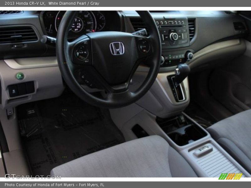 White Diamond Pearl / Gray 2013 Honda CR-V LX