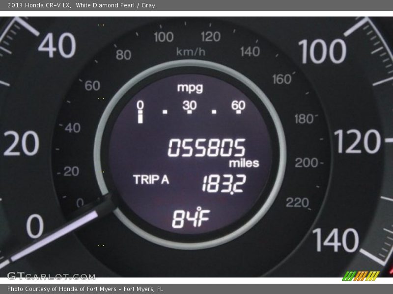 White Diamond Pearl / Gray 2013 Honda CR-V LX
