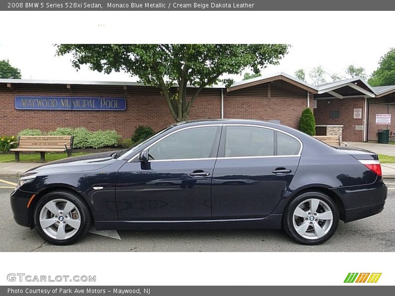 Monaco Blue Metallic / Cream Beige Dakota Leather 2008 BMW 5 Series 528xi Sedan
