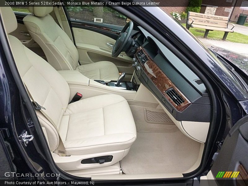 Monaco Blue Metallic / Cream Beige Dakota Leather 2008 BMW 5 Series 528xi Sedan