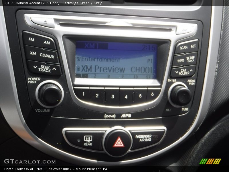Electrolyte Green / Gray 2012 Hyundai Accent GS 5 Door
