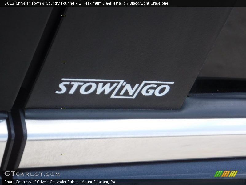 Maximum Steel Metallic / Black/Light Graystone 2013 Chrysler Town & Country Touring - L