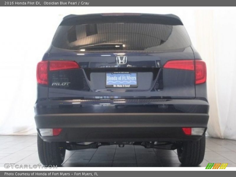 Obsidian Blue Pearl / Gray 2016 Honda Pilot EX