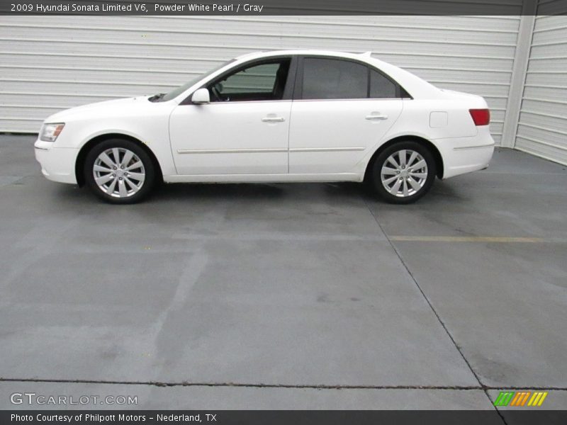 Powder White Pearl / Gray 2009 Hyundai Sonata Limited V6