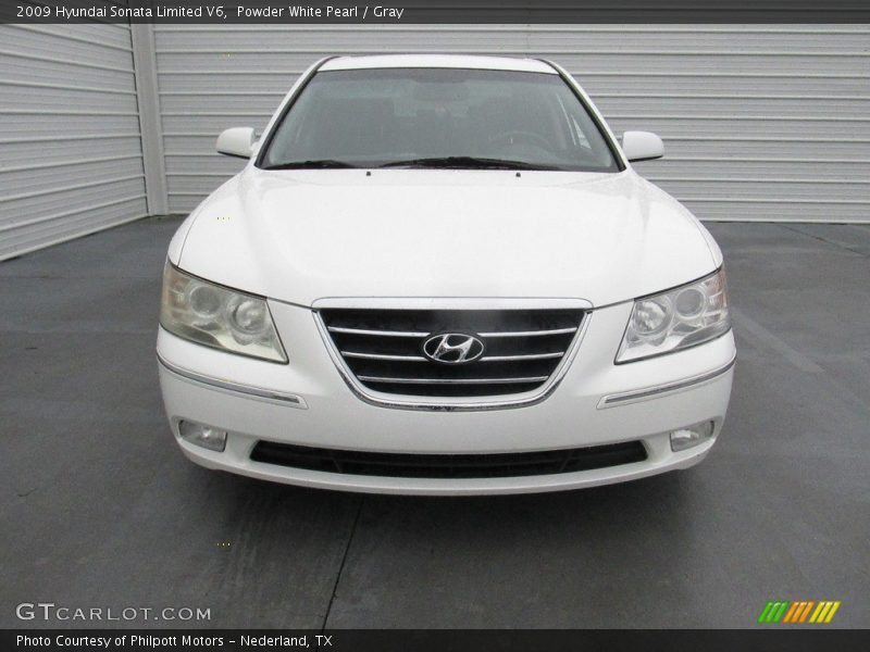 Powder White Pearl / Gray 2009 Hyundai Sonata Limited V6