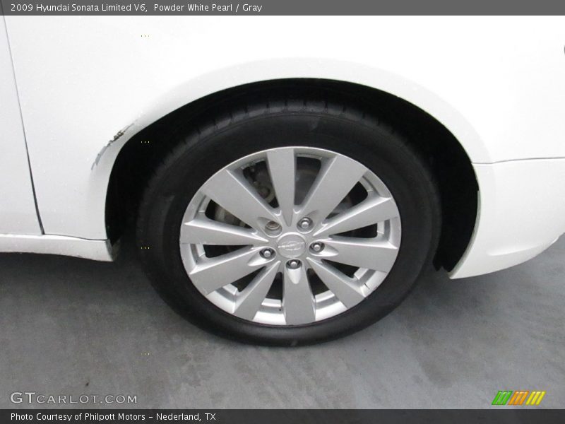 Powder White Pearl / Gray 2009 Hyundai Sonata Limited V6
