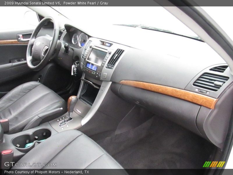 Powder White Pearl / Gray 2009 Hyundai Sonata Limited V6