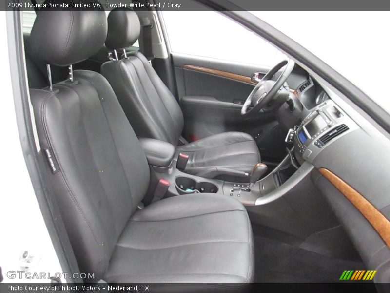 Powder White Pearl / Gray 2009 Hyundai Sonata Limited V6