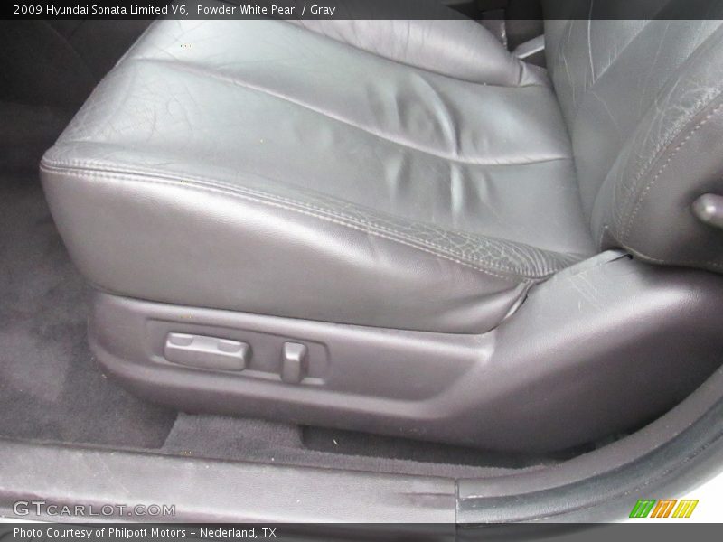 Powder White Pearl / Gray 2009 Hyundai Sonata Limited V6