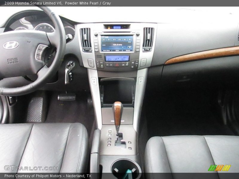 Powder White Pearl / Gray 2009 Hyundai Sonata Limited V6