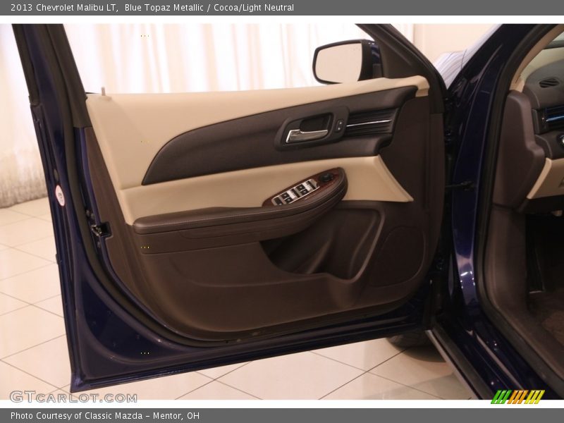 Blue Topaz Metallic / Cocoa/Light Neutral 2013 Chevrolet Malibu LT
