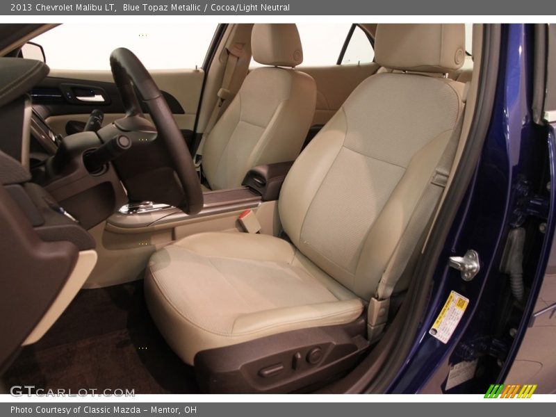 Blue Topaz Metallic / Cocoa/Light Neutral 2013 Chevrolet Malibu LT