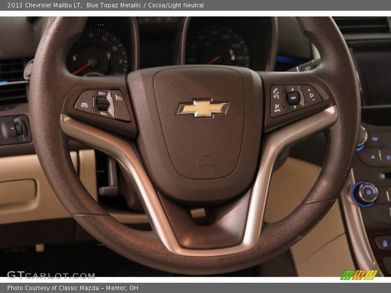 Blue Topaz Metallic / Cocoa/Light Neutral 2013 Chevrolet Malibu LT