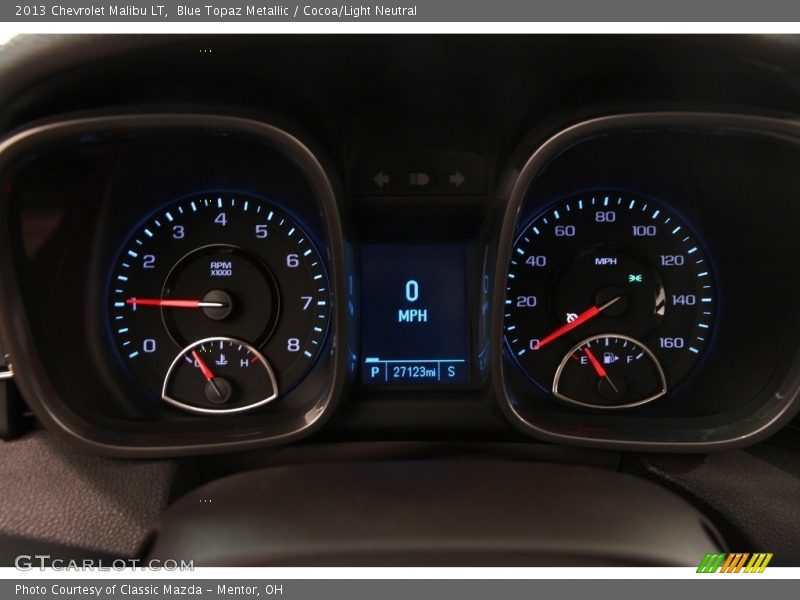 Blue Topaz Metallic / Cocoa/Light Neutral 2013 Chevrolet Malibu LT