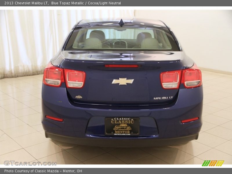 Blue Topaz Metallic / Cocoa/Light Neutral 2013 Chevrolet Malibu LT