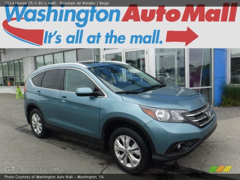Mountain Air Metallic / Beige 2014 Honda CR-V EX-L AWD