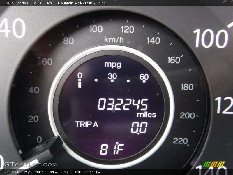 Mountain Air Metallic / Beige 2014 Honda CR-V EX-L AWD