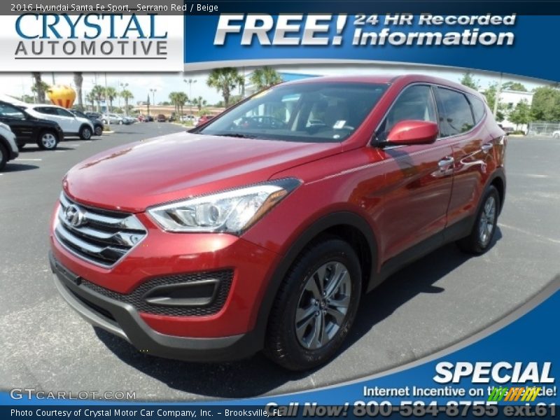Serrano Red / Beige 2016 Hyundai Santa Fe Sport