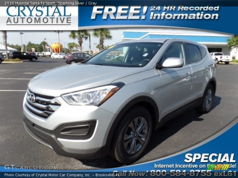 Sparkling Silver / Gray 2016 Hyundai Santa Fe Sport