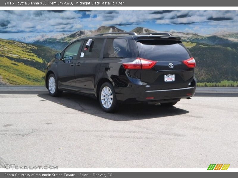 Midnight Black Metallic / Ash 2016 Toyota Sienna XLE Premium AWD