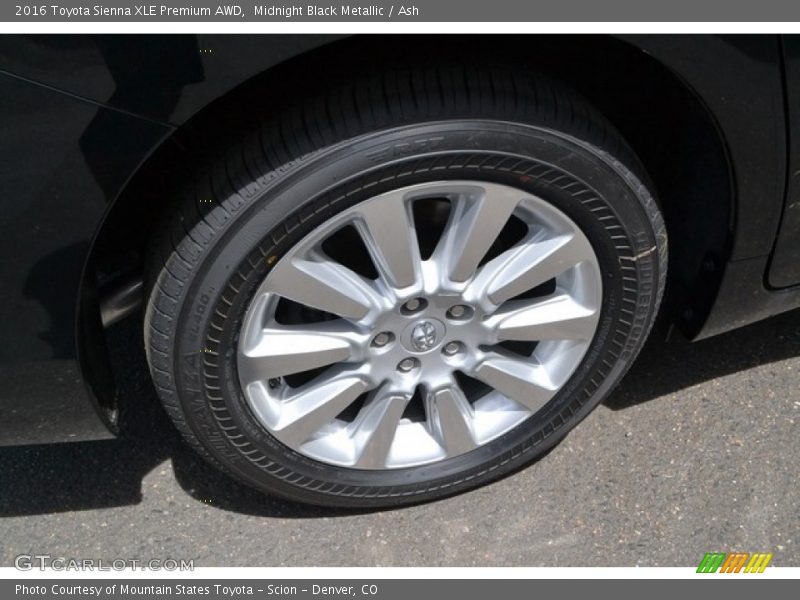 Midnight Black Metallic / Ash 2016 Toyota Sienna XLE Premium AWD