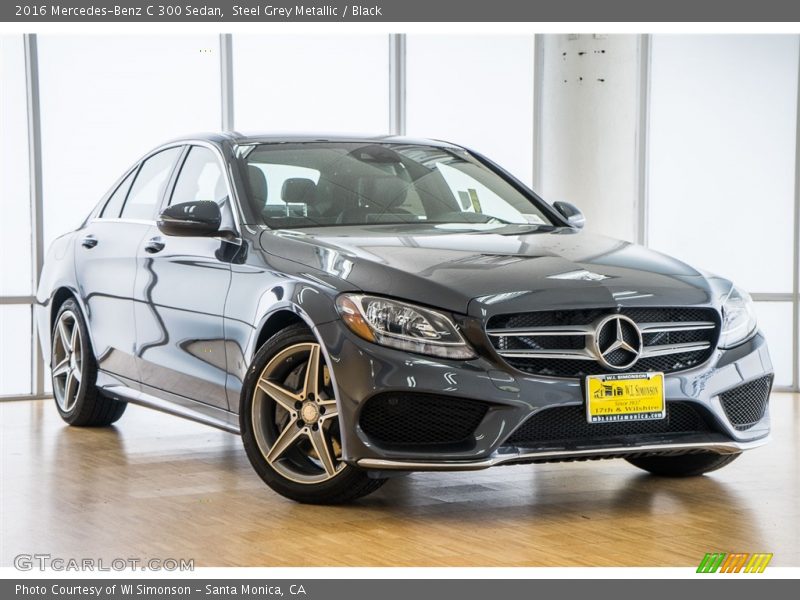 Steel Grey Metallic / Black 2016 Mercedes-Benz C 300 Sedan