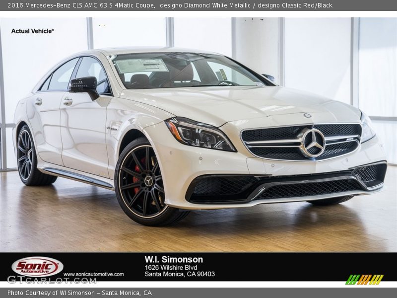 designo Diamond White Metallic / designo Classic Red/Black 2016 Mercedes-Benz CLS AMG 63 S 4Matic Coupe