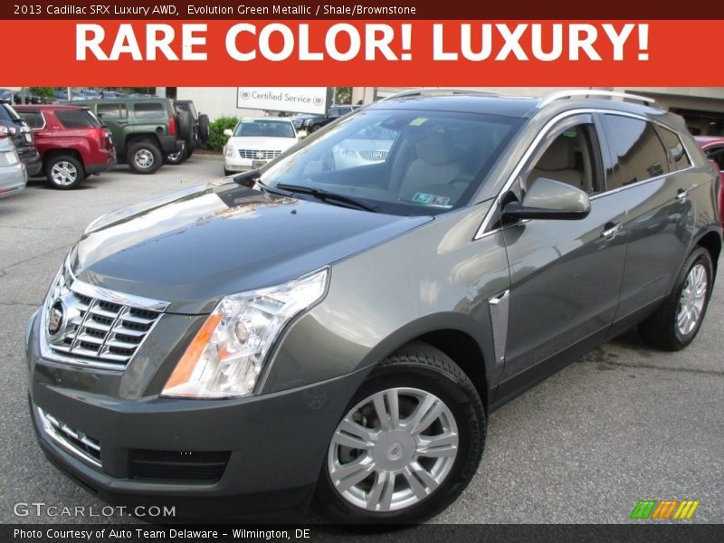 Evolution Green Metallic / Shale/Brownstone 2013 Cadillac SRX Luxury AWD