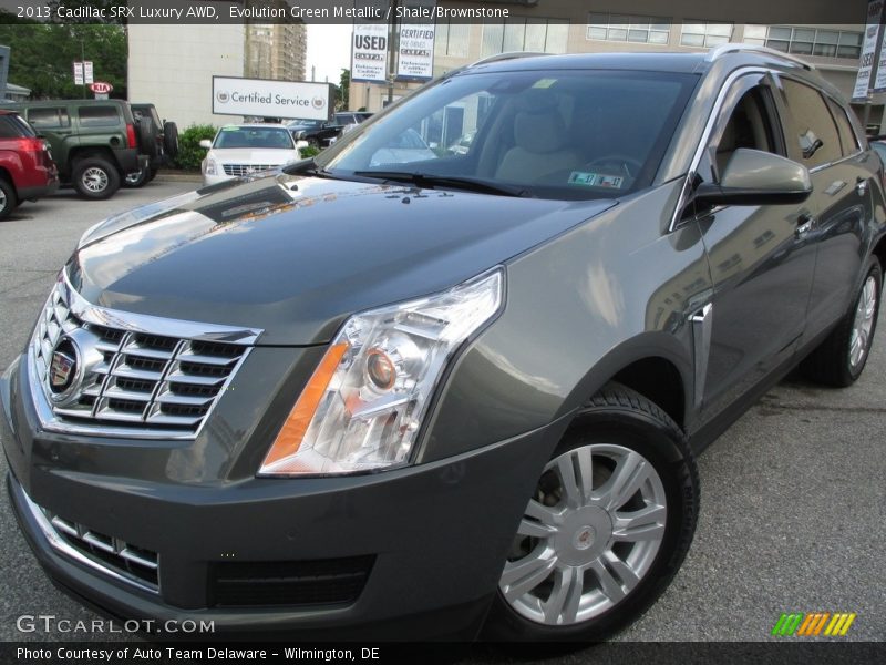 Evolution Green Metallic / Shale/Brownstone 2013 Cadillac SRX Luxury AWD