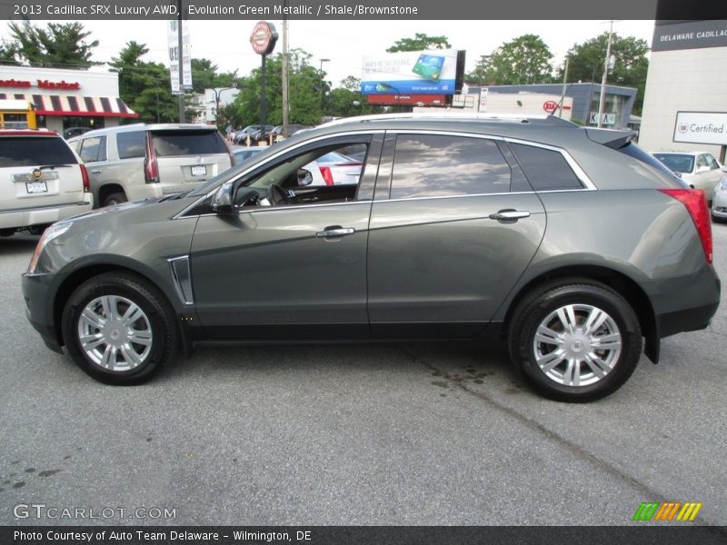 Evolution Green Metallic / Shale/Brownstone 2013 Cadillac SRX Luxury AWD