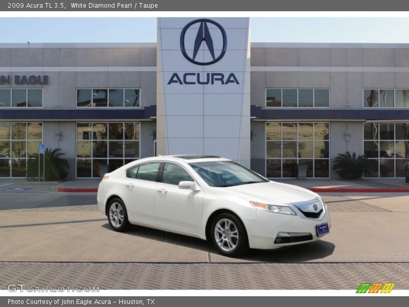White Diamond Pearl / Taupe 2009 Acura TL 3.5