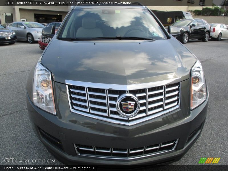 Evolution Green Metallic / Shale/Brownstone 2013 Cadillac SRX Luxury AWD