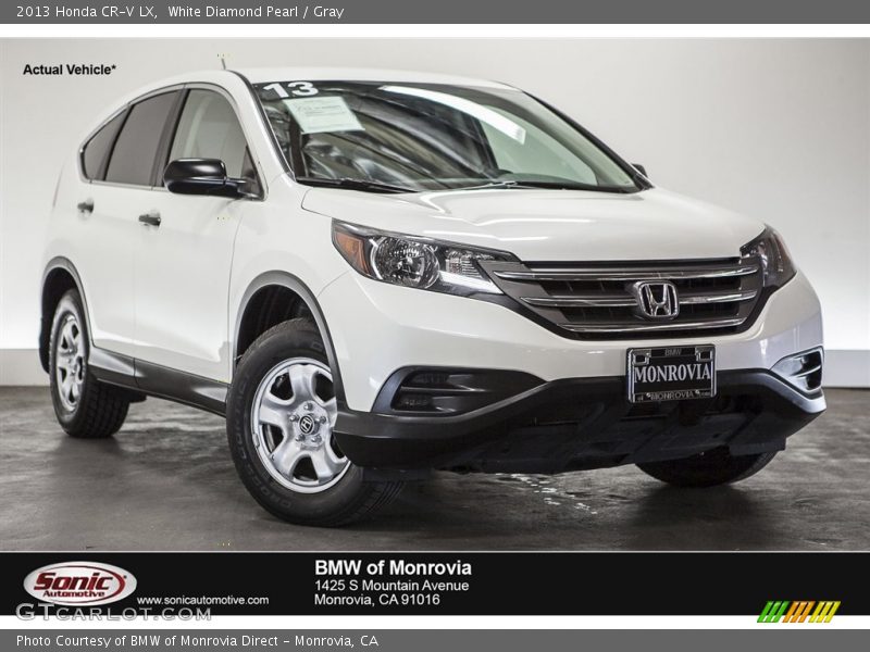 White Diamond Pearl / Gray 2013 Honda CR-V LX