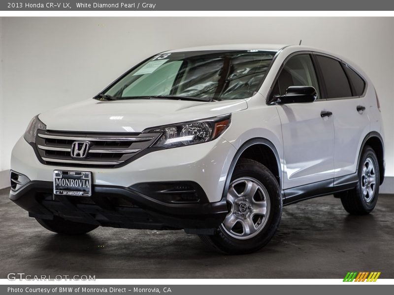 White Diamond Pearl / Gray 2013 Honda CR-V LX