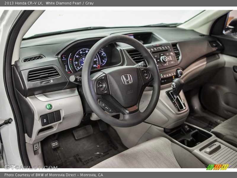 White Diamond Pearl / Gray 2013 Honda CR-V LX
